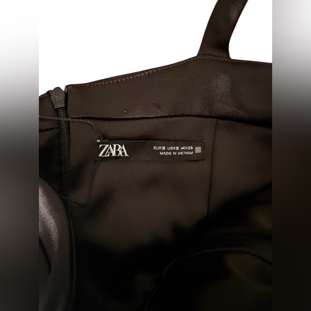 Zara Black Satin Slim Slip Midi Dress - Picture 8 of 9
